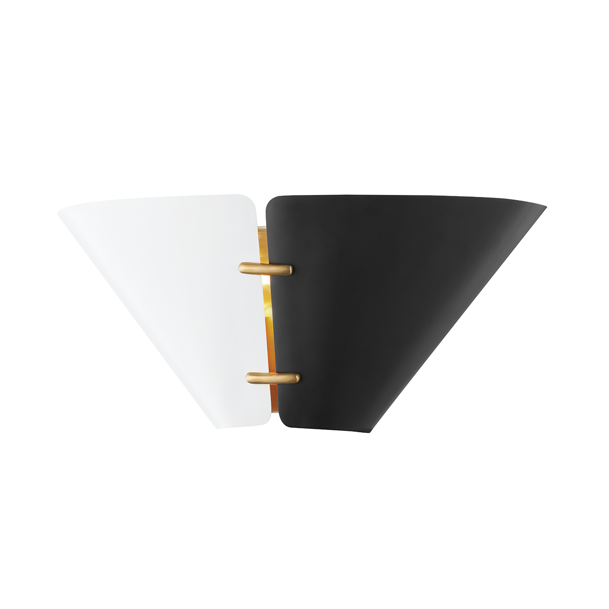 Split Wall Sconce with Aged Brass Finish