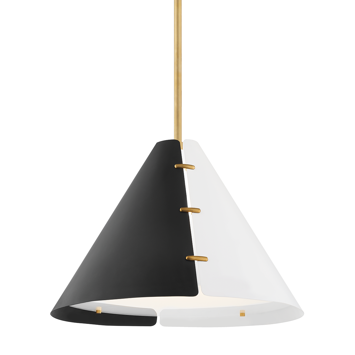 Split Pendant with Aged Brass Finish