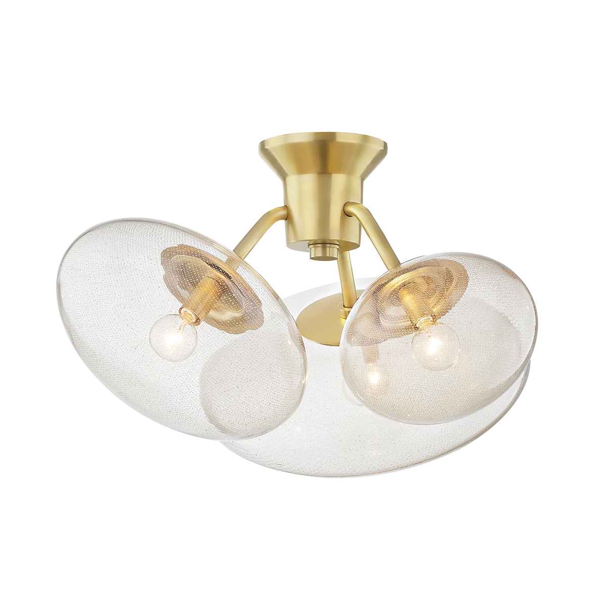 Opera Semi Flush with Aged Brass Finish