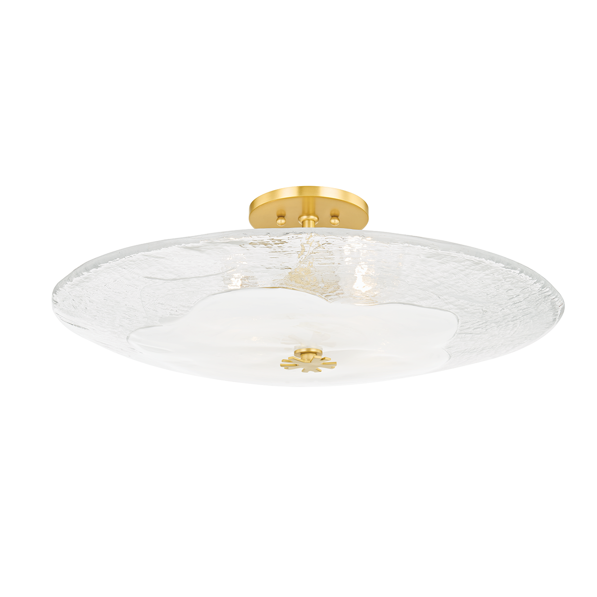 Lago Semi Flush with Aged Brass Finish