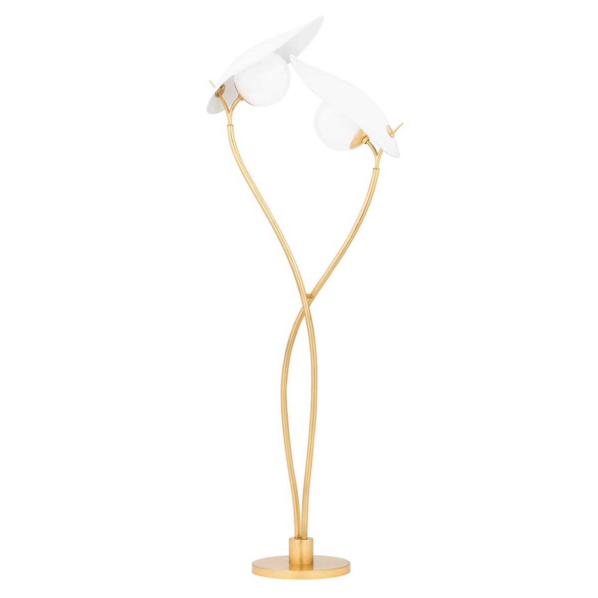 Frond Floor Lamp with GOLD LEAF/TEXTURED ON WHITE COMBO Finish
