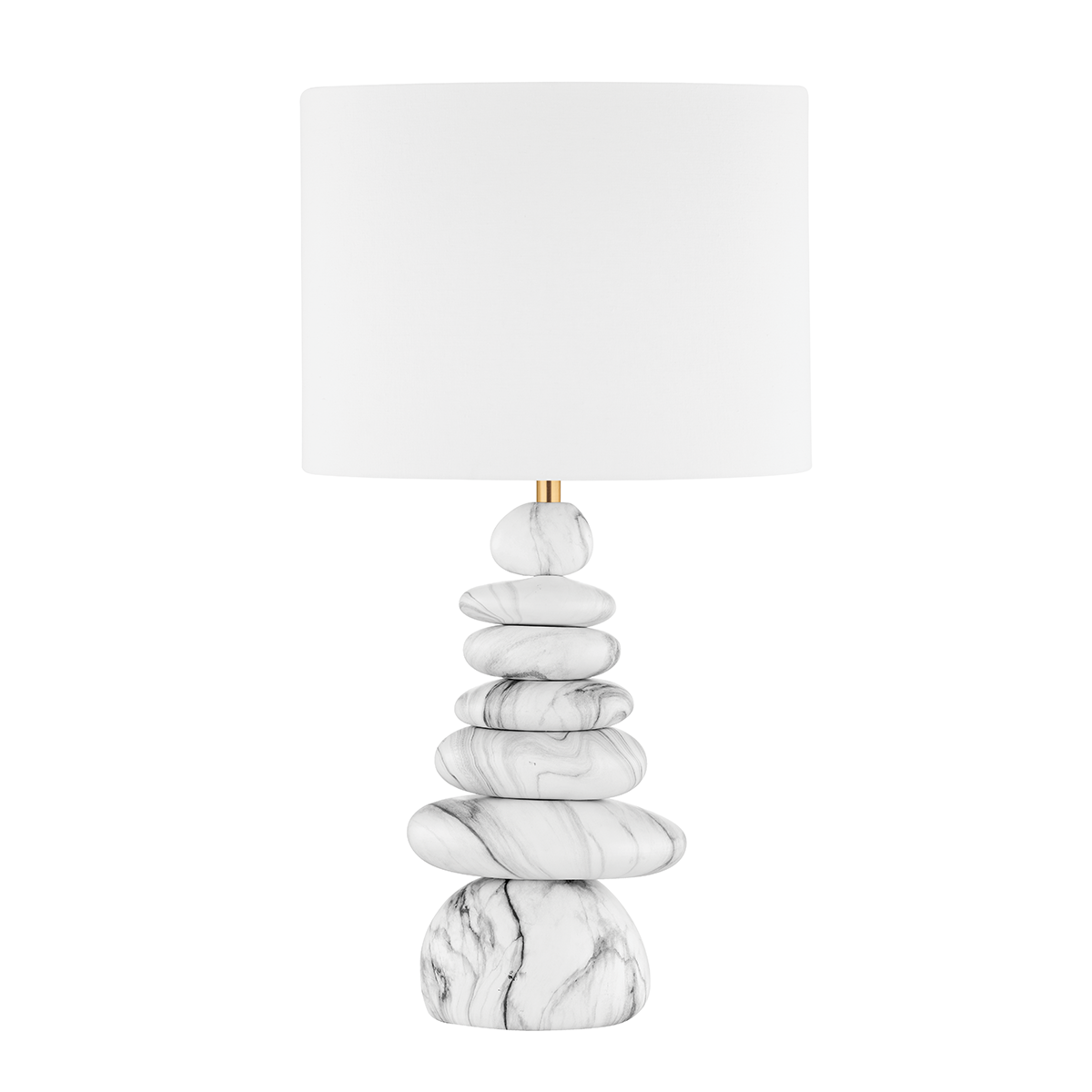 Fenton Table Lamp with AGED BRASS/CERAMIC MARBLED GRAY Finish