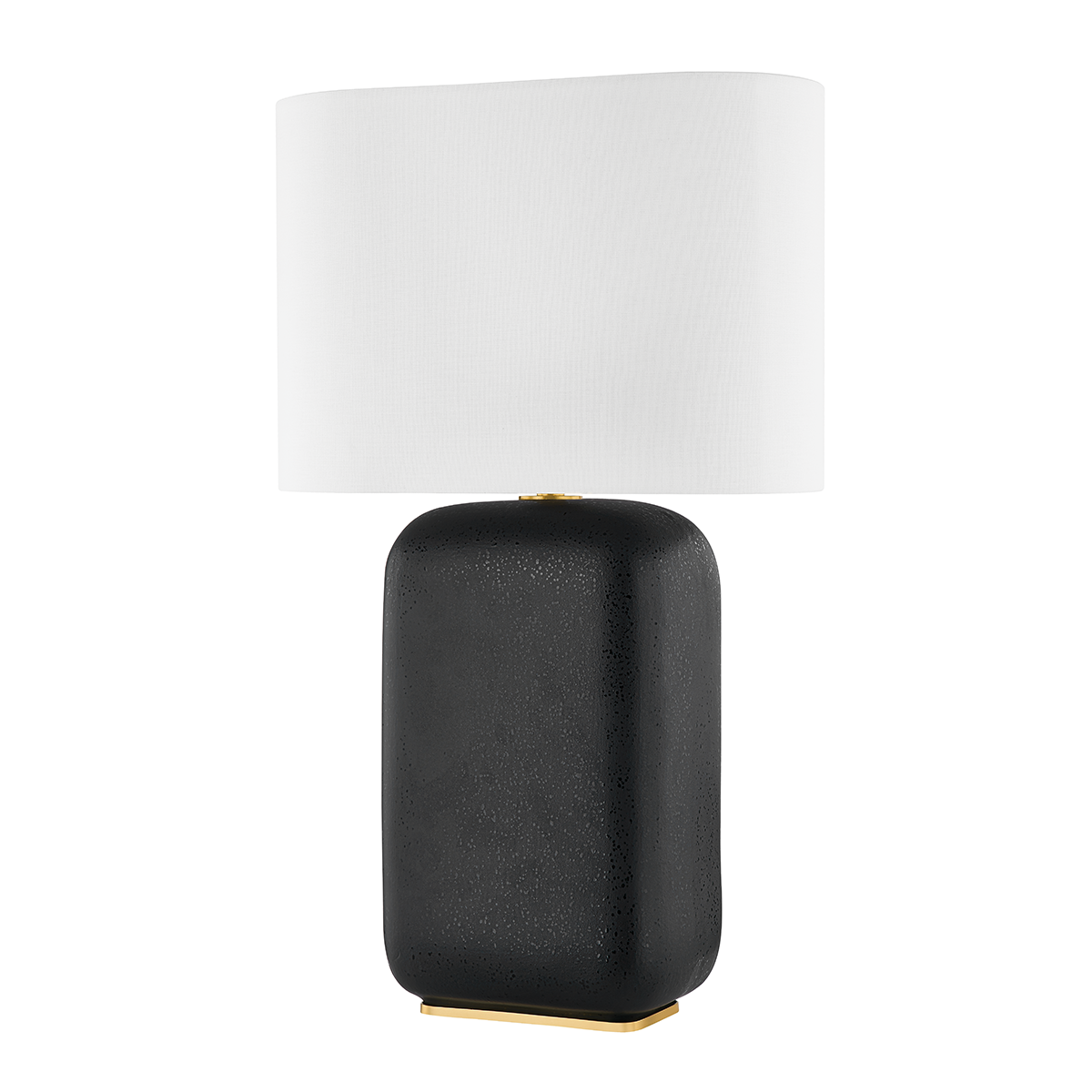 ARTHUR Table Lamp with AGED BRASS/BLACK LAVA CERAMIC Finish