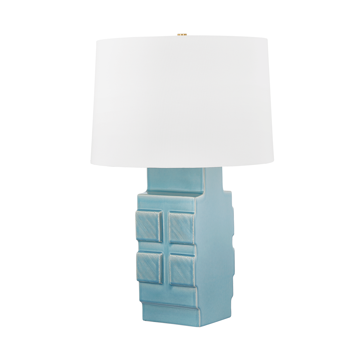 SARAI Table Lamp with Aged Brass/Ceramic Moonstone Granite Finish