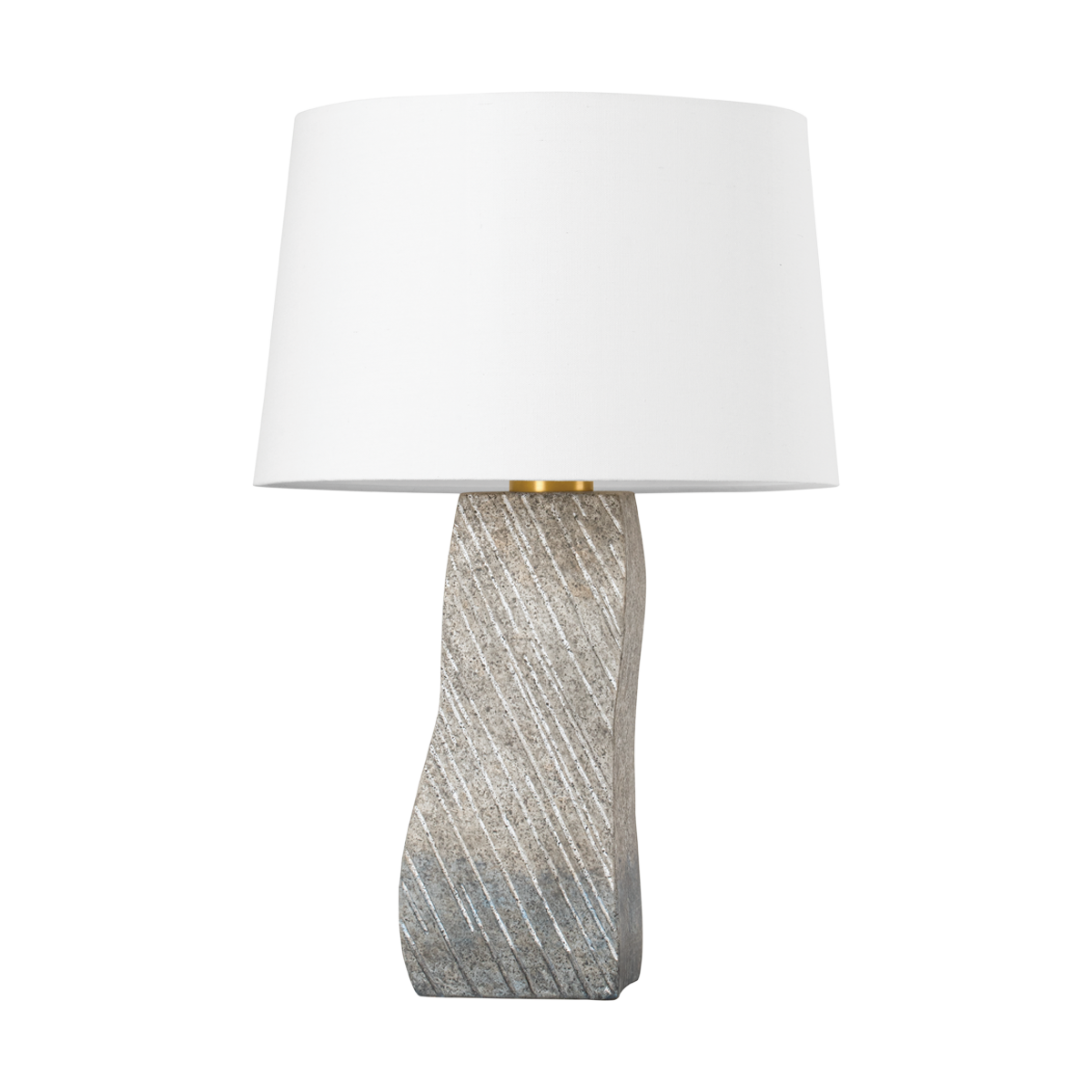 RAIDEN Table Lamp with Aged Brass/ Ceramic Windswept White Finish