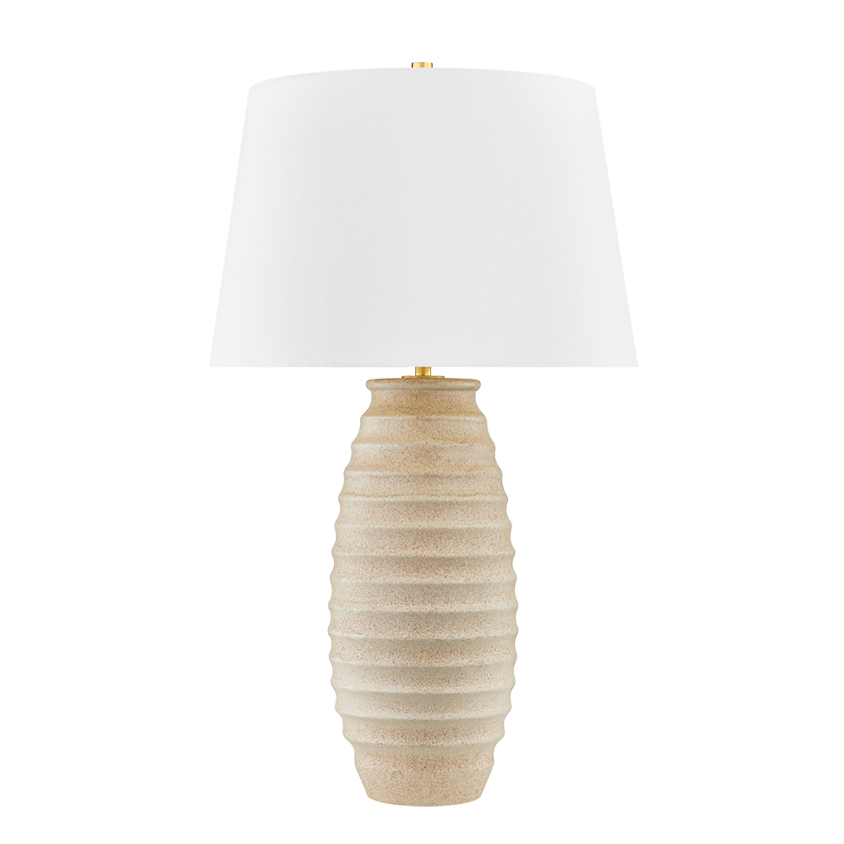HADDAM TABLE LAMP with AGED BRASS/CERAMIC TEXTURED FAWN Finish