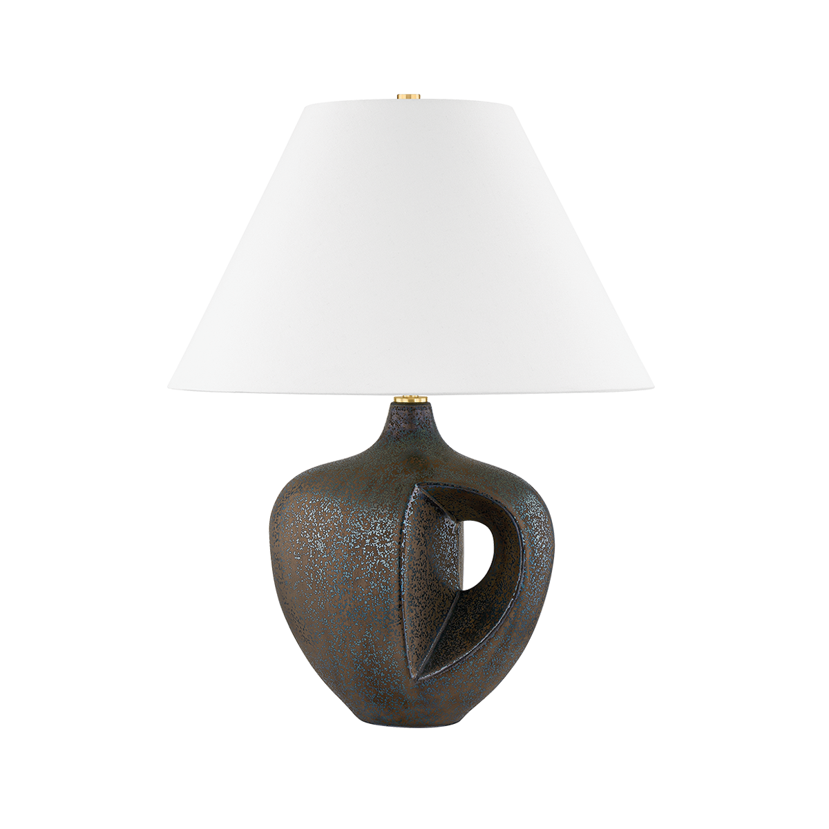 AVENEL TABLE LAMP with AGED BRASS/CERAMIC REACTIVE BRONZE Finish