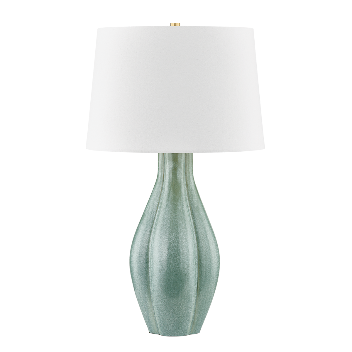 GALLOWAY TABLE LAMP with AGED BRASS/CERAMIC MOSS IVORY Finish