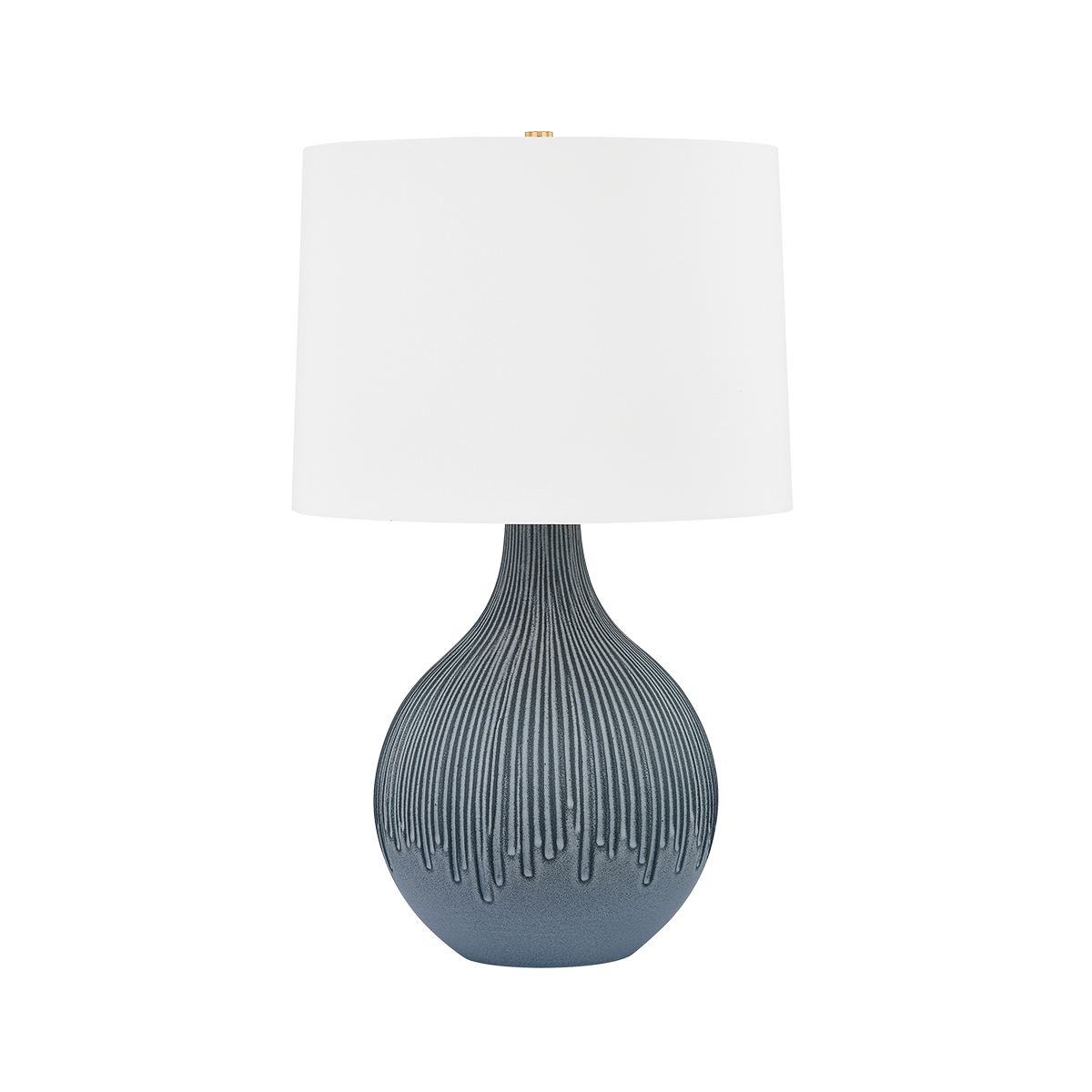 NEPPERHAND Table Lamp with Aged Brass/Ceramic Providence Blue Finish