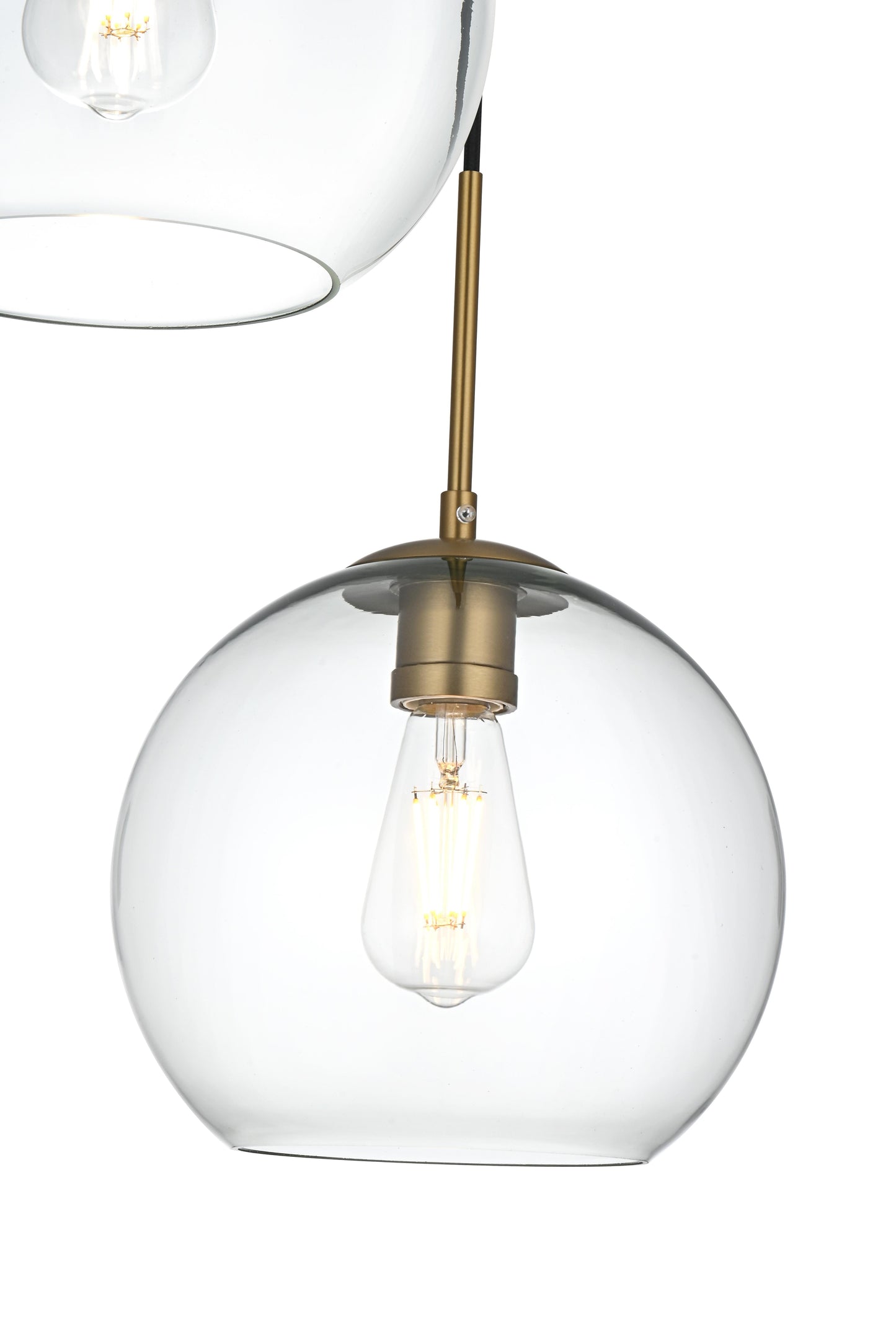 Baxter 20 Inch Pendant Clear Shade in Satin Gold