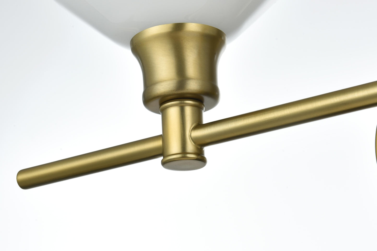 Gene 2 Light Satin Gold and Frosted White Glass Wall Sconce