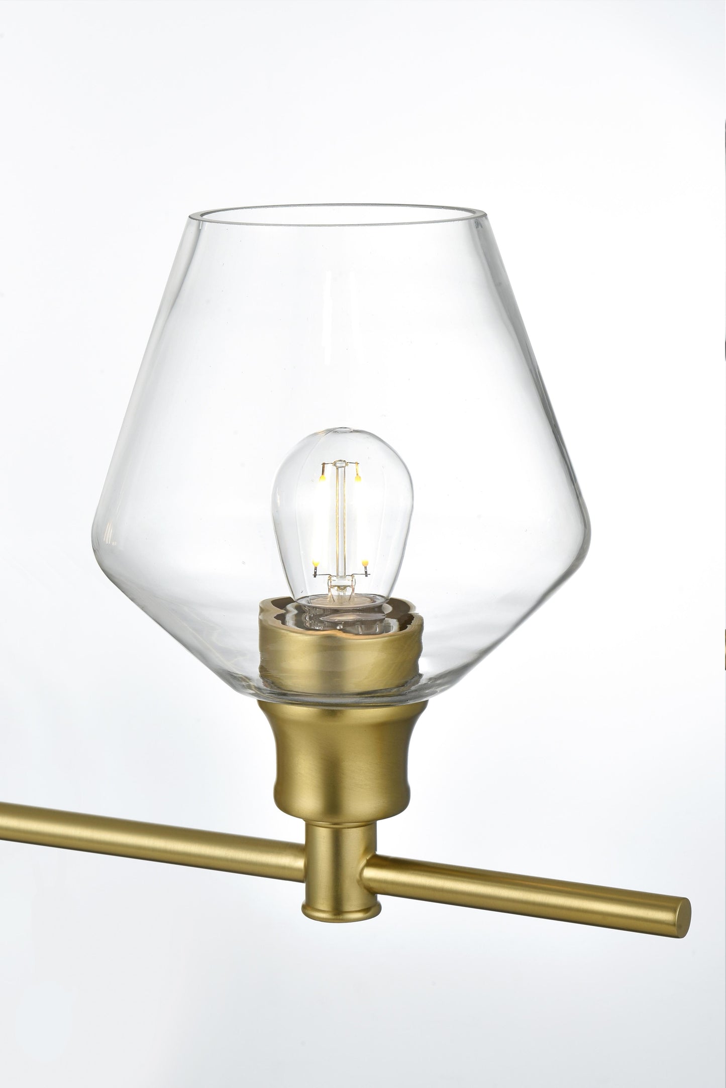 Gene 4 Light Satin Gold and Clear Glass Wall Sconce