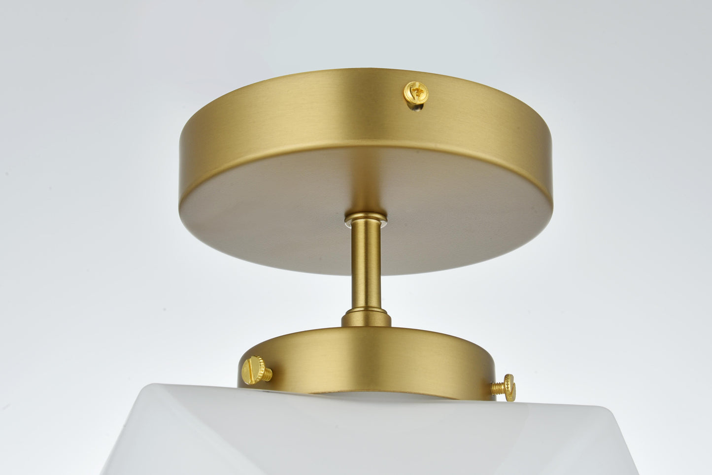 Lawrence 10 Inch Flush Mount Frosted White Shade in Satin Gold