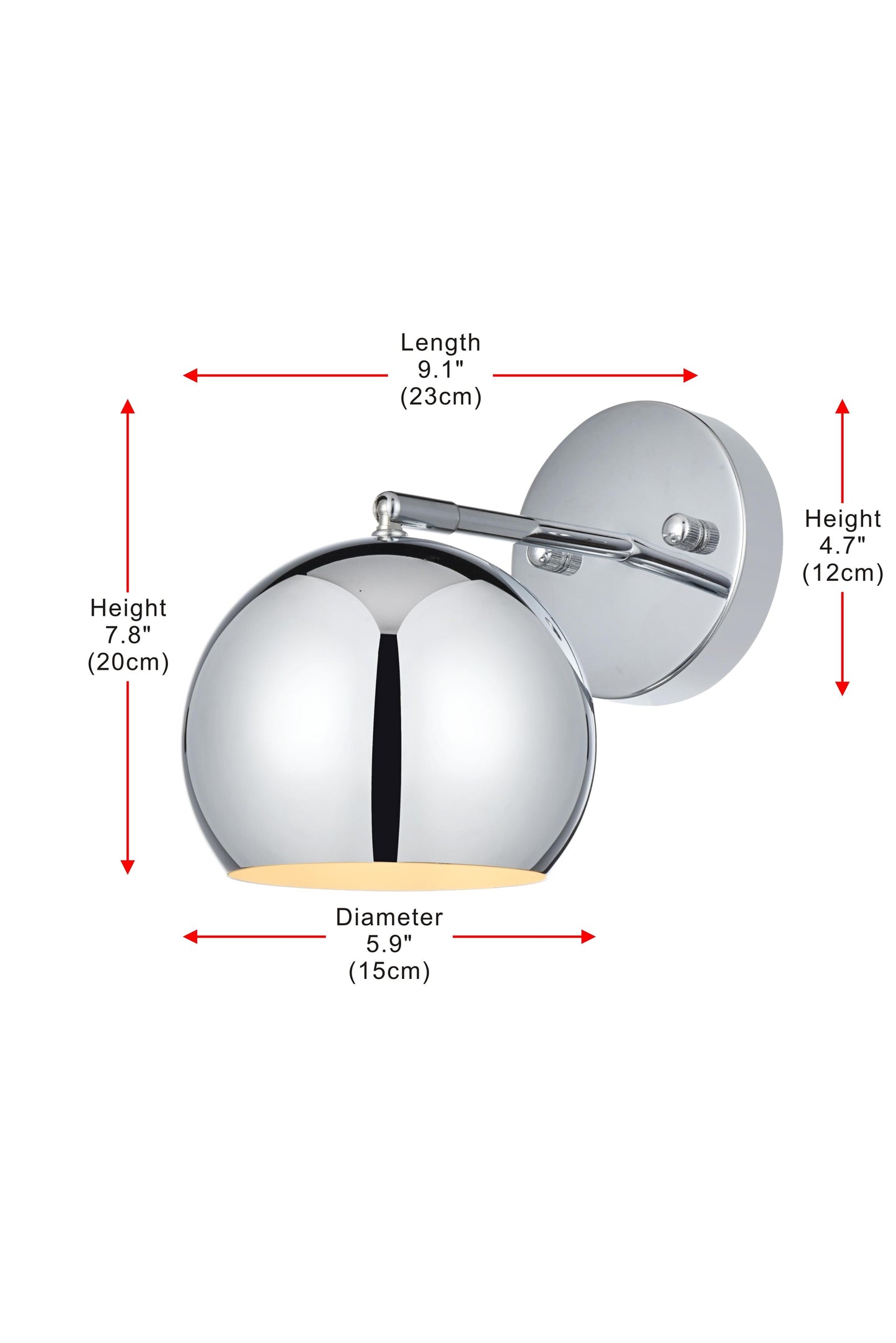 Othello 6 Inch Wall Sconce in Chrome