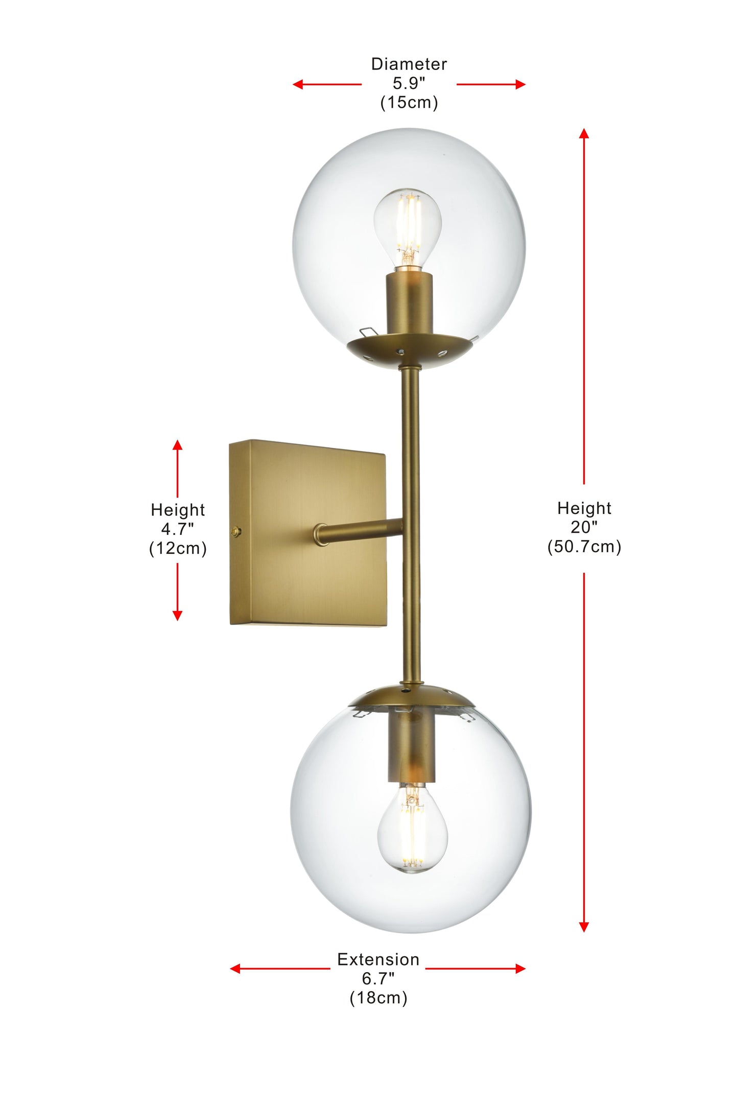 Neri 6 Inch Wall Sconce Clear Shade in Satin Gold
