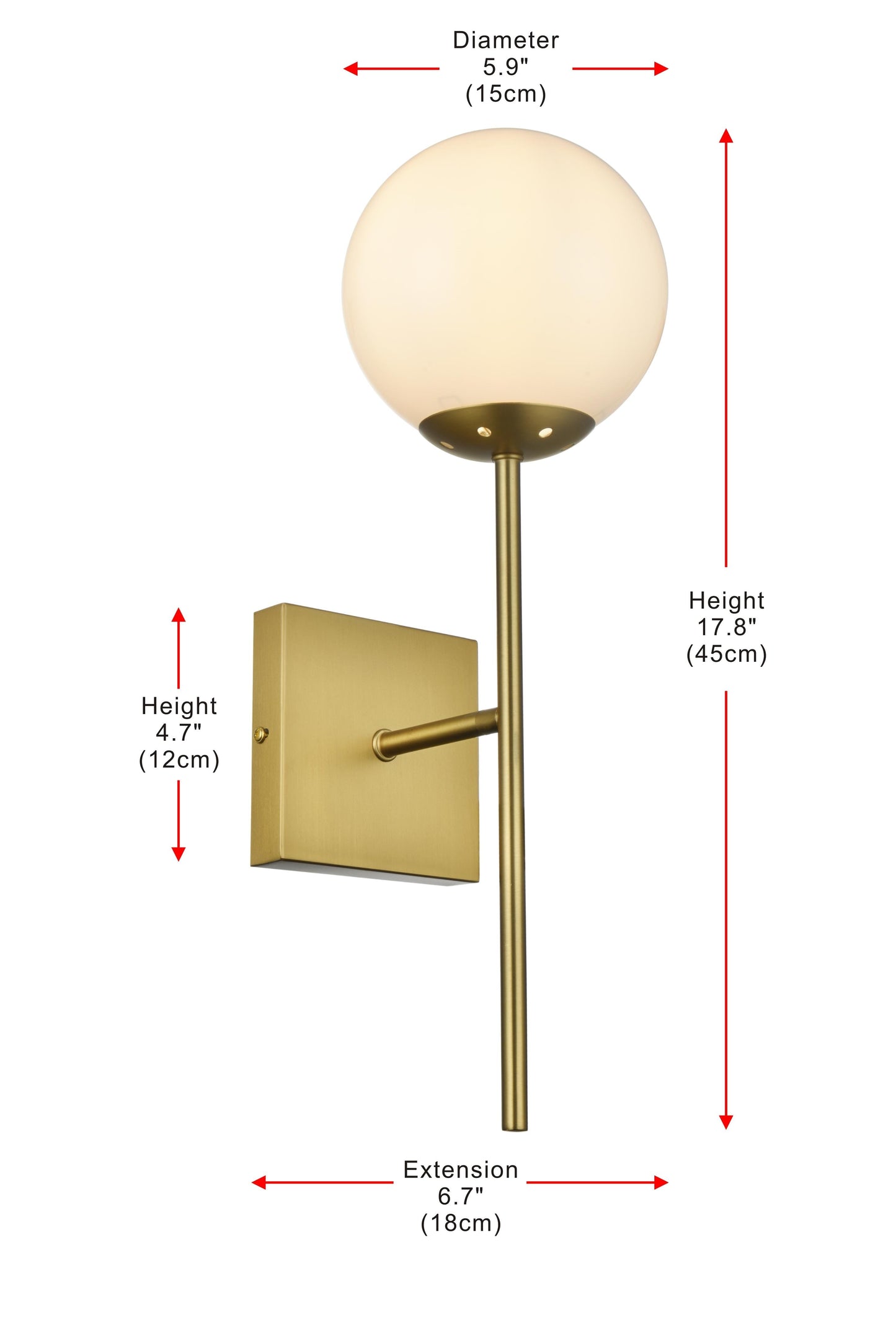 Neri 6 Inch Wall Sconce White Shade in Satin Gold