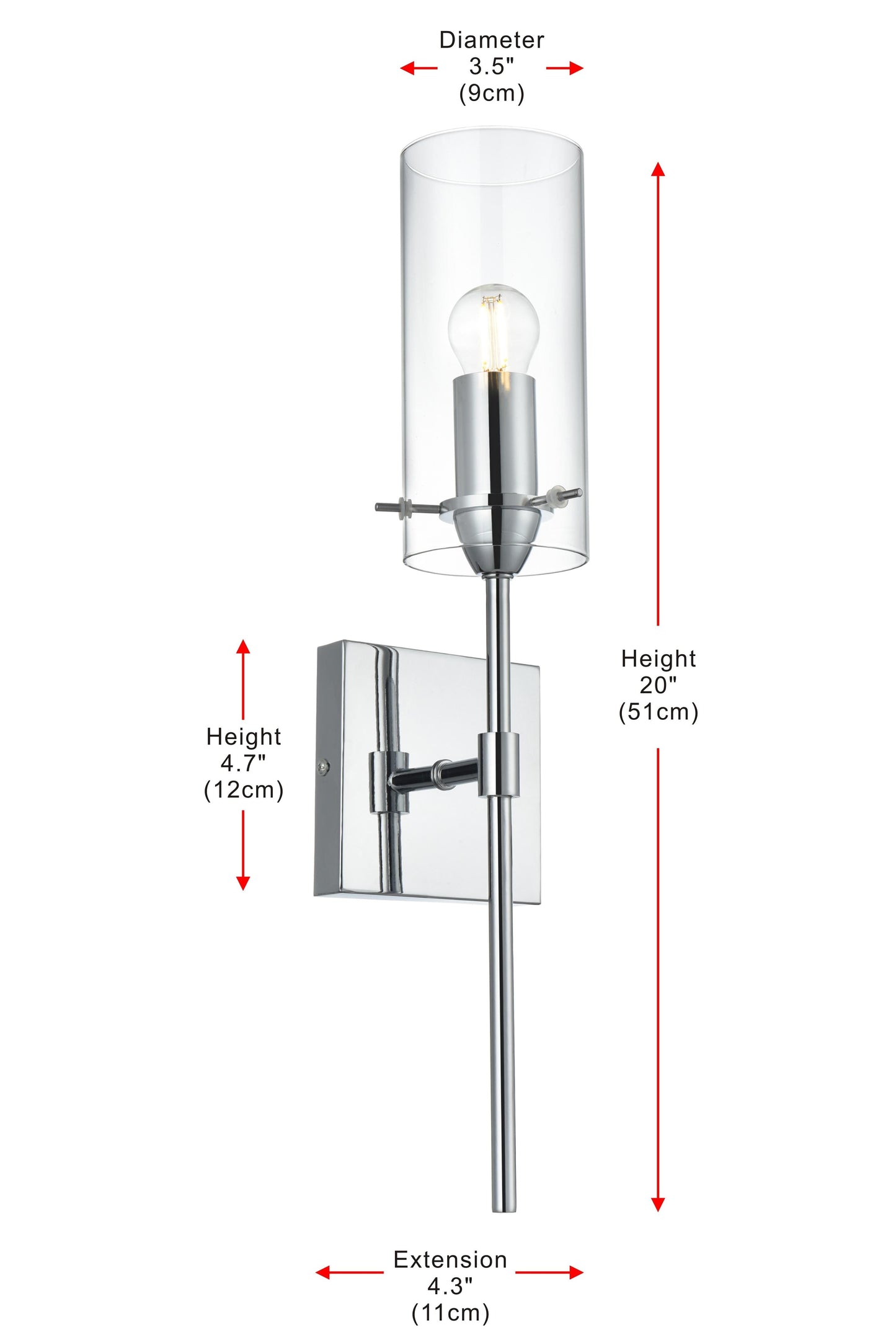 Elsreth 4.5 Inch Wall Sconce Clear Shade in Chrome