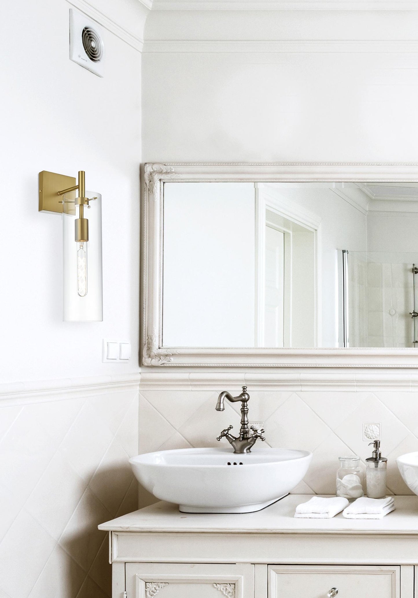 Savant 4.5 Inch Wall Sconce Clear Shade in Satin Gold