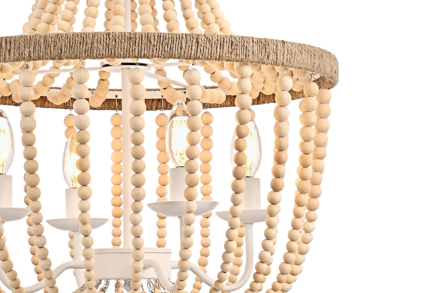 Jolie 20 inch Beaded Pendant in Beige