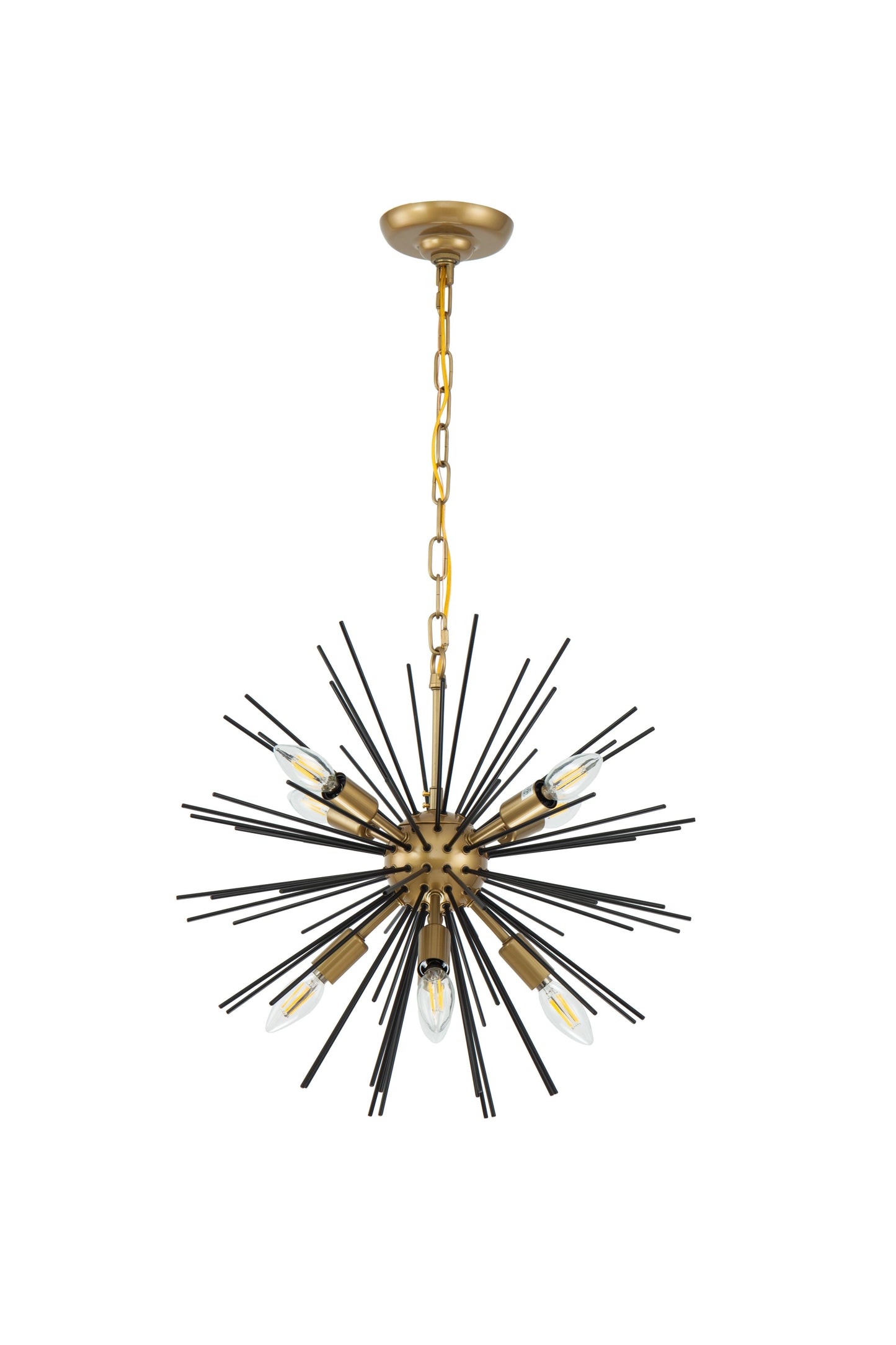 Timber 8 light Brass and Black pendant