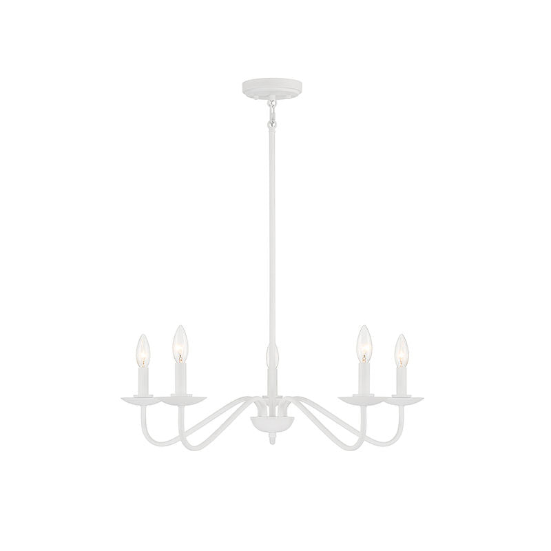 5-Light Chandelier in Bisque White Bisque White