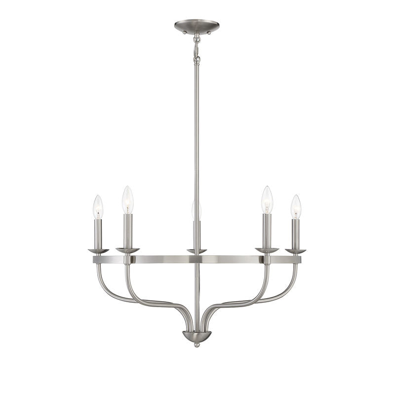 5-Light Chandelier in Brushed Nickel Brushed Nickel