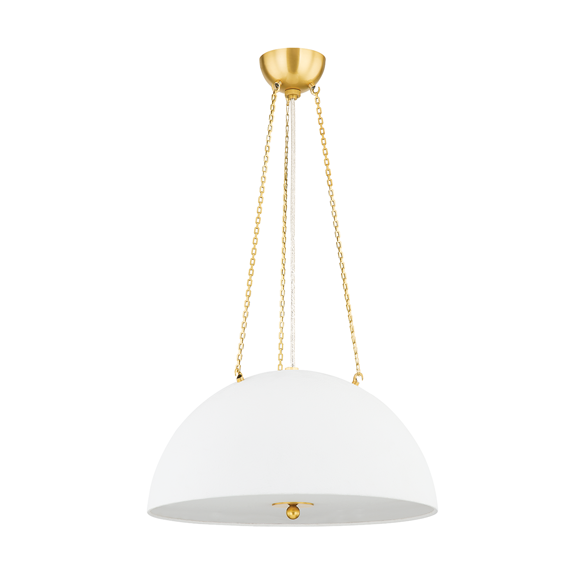 CHISWICK Pendant with Aged Brass/White Plaster Finish