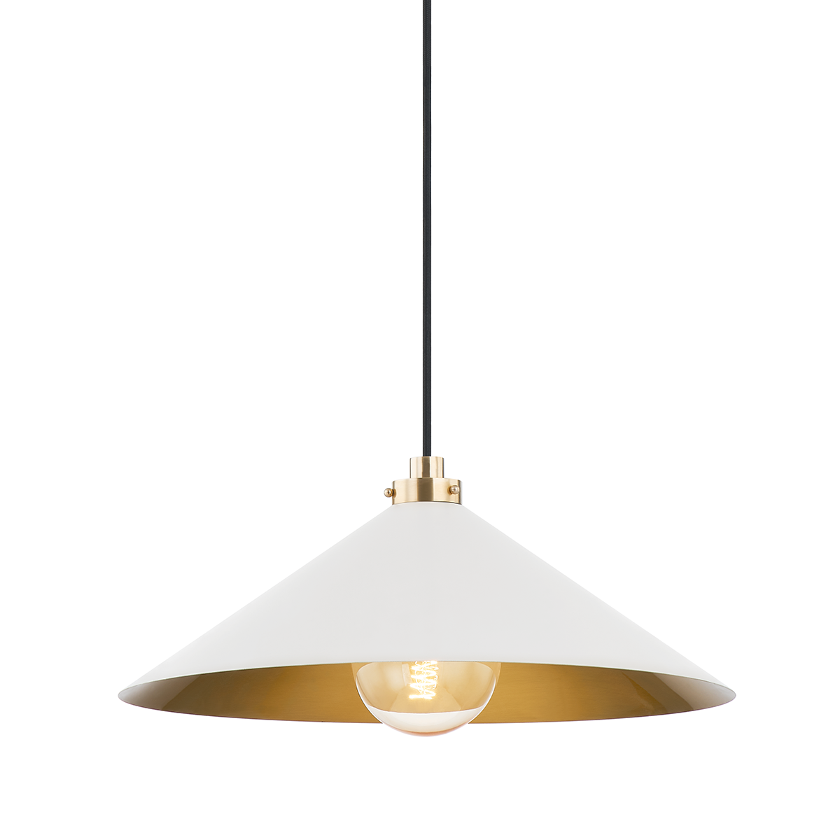 CLIVEDON Pendant with Aged Brass/off White Finish