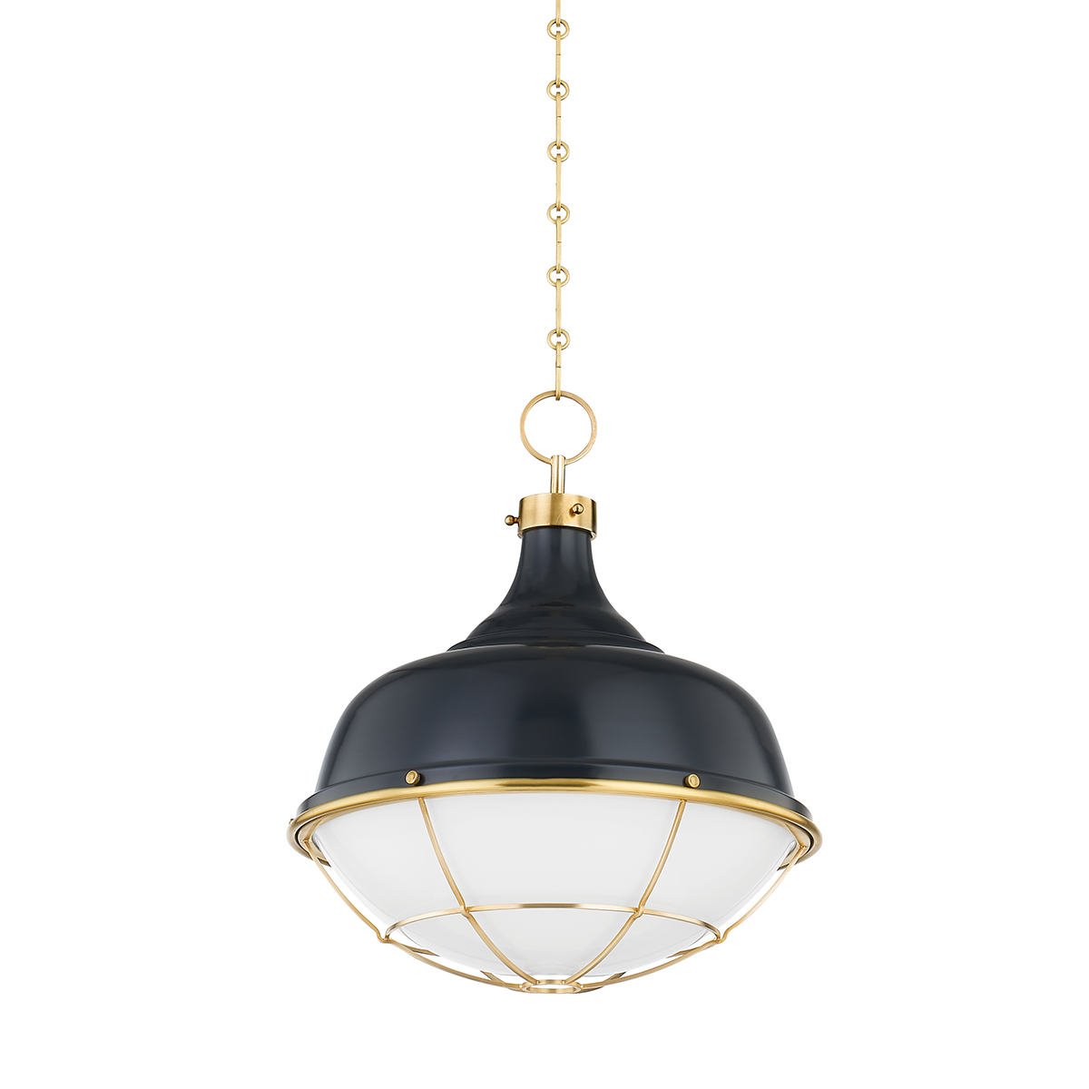 HOLKHAM Pendant with Aged Brass/darkest Blue Finish