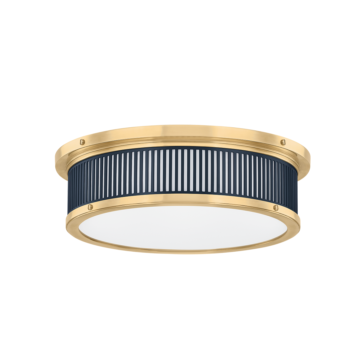Ashdown Flush Mount with AGED BRASS/DISTRESSED BRONZE Finish