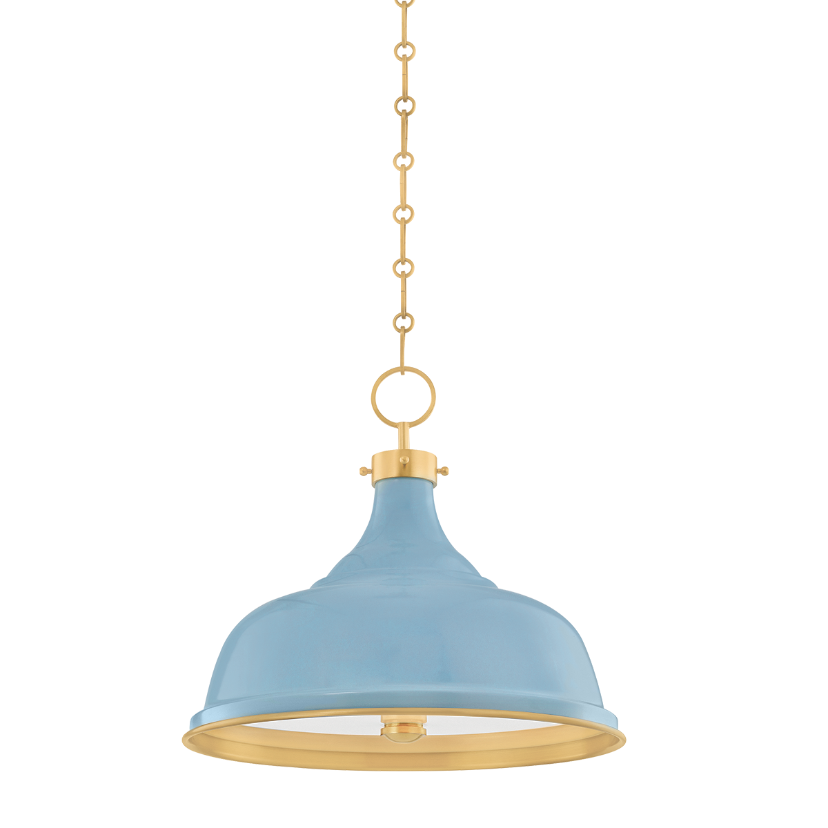 Painted No. 1 Pendant with Aged Brass/blue Bird Finish