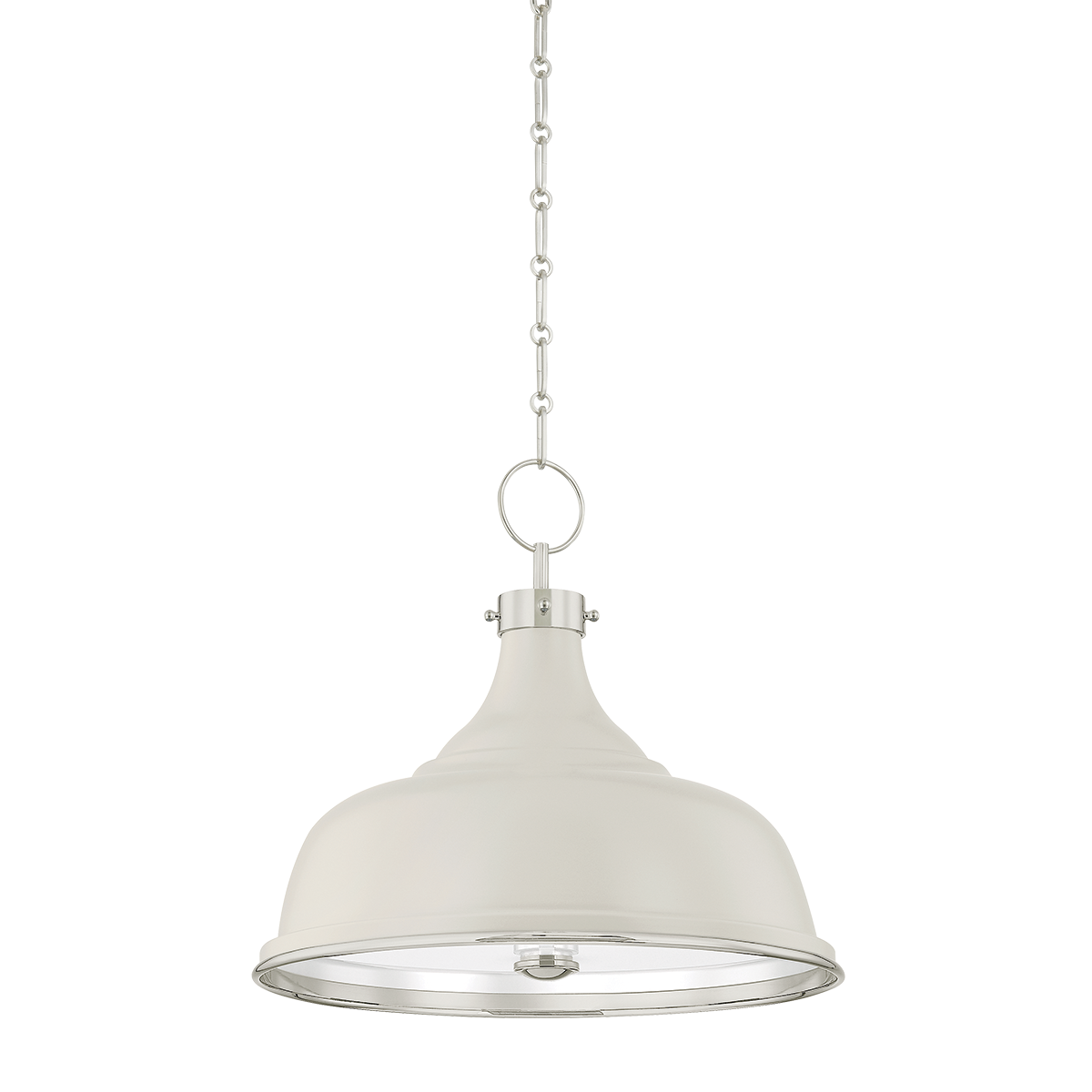 Painted No.1 Pendant with POLISHED NICKEL/OFF-WHITE Finish