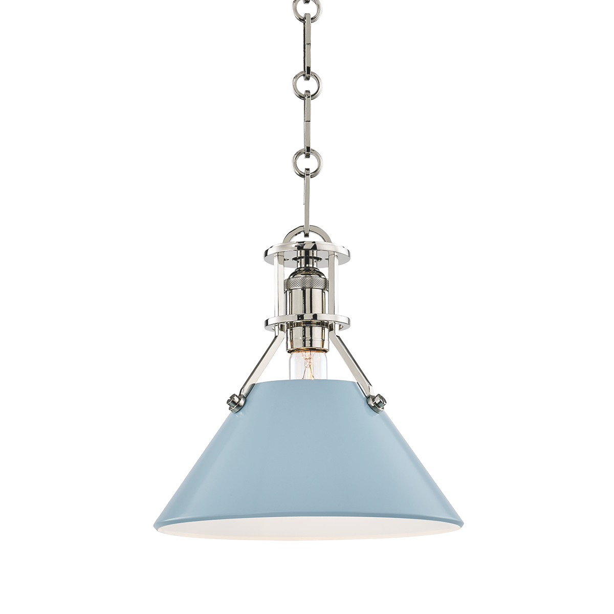 Painted No.2 Pendant with Polished Nickel/blue Bird Finish