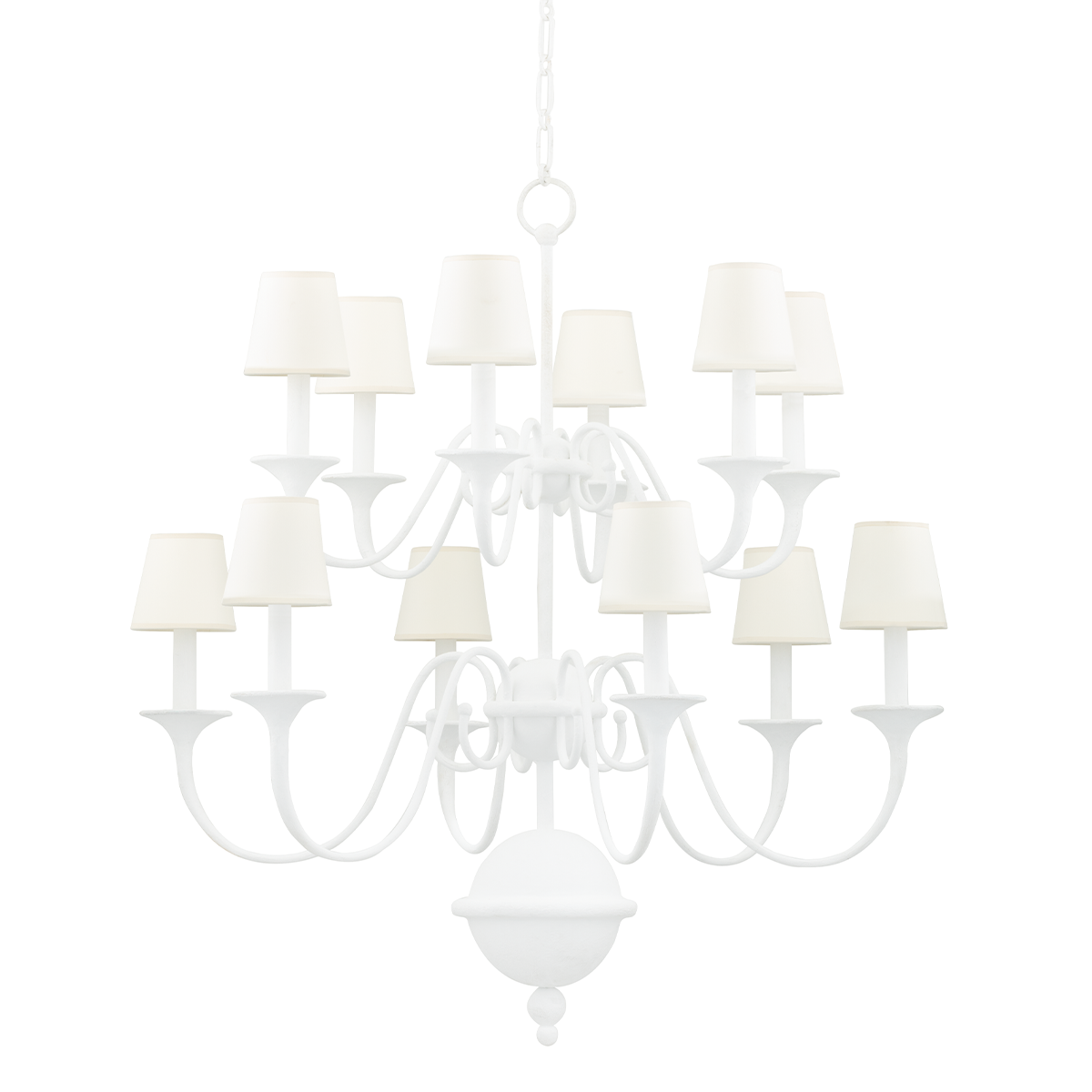 Windsor Chandelier with White Plaster Finish