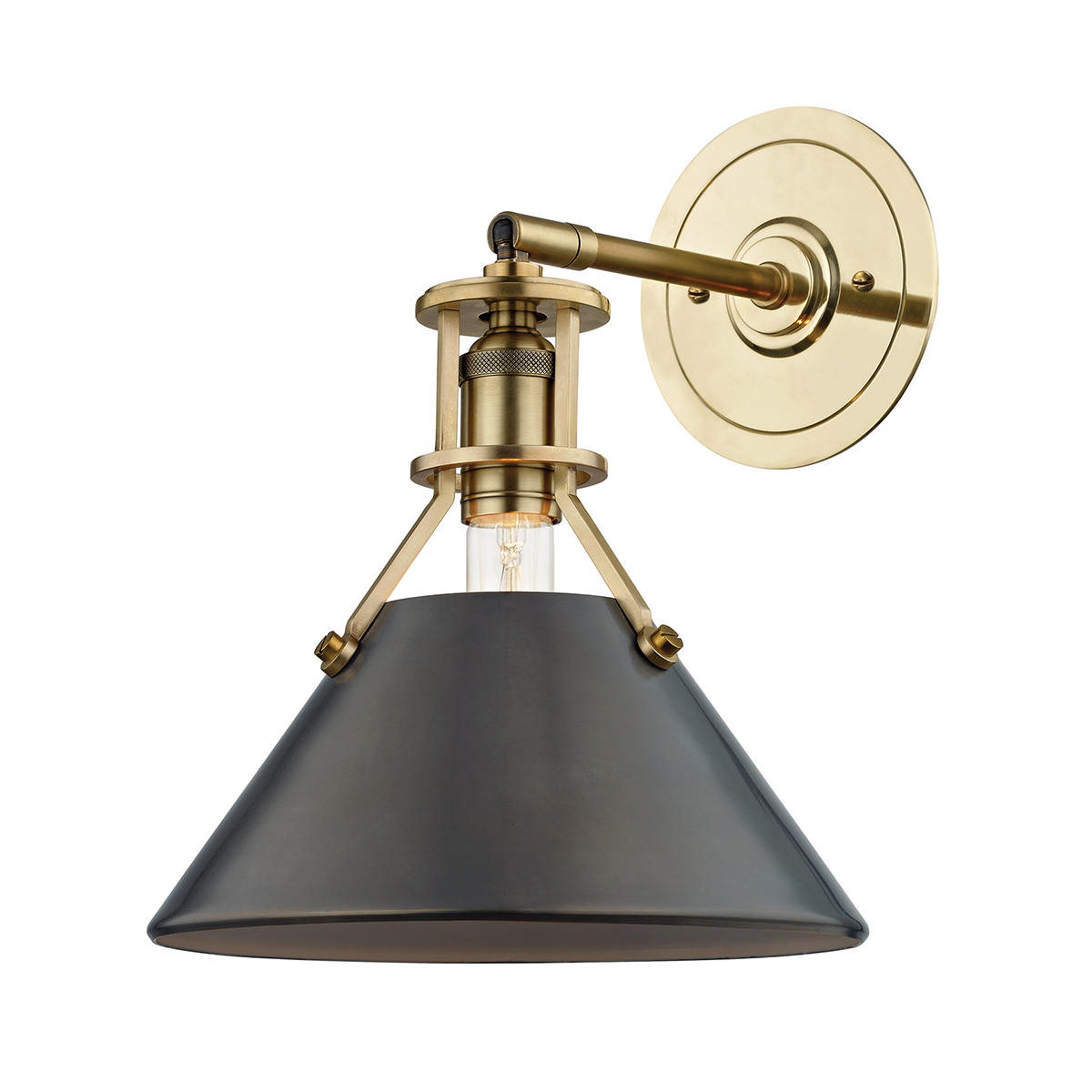 Metal No. 2 Wall Sconce with Aged/antique Distressed Bronze Finish
