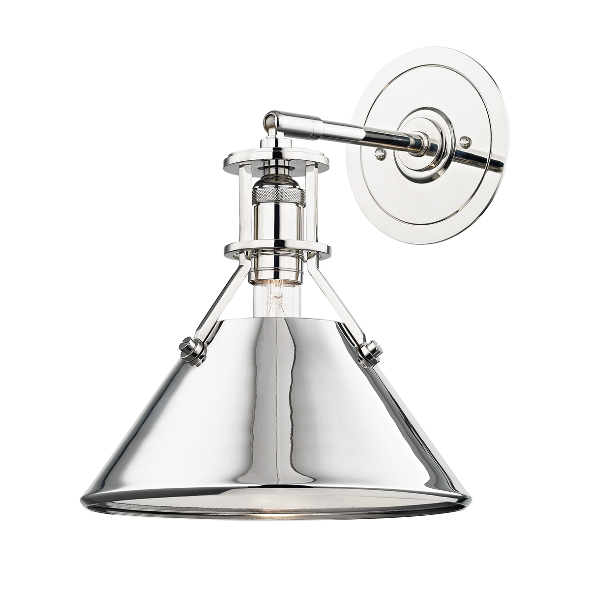 Metal No. 2 Wall Sconce with Polished Nickel Finish