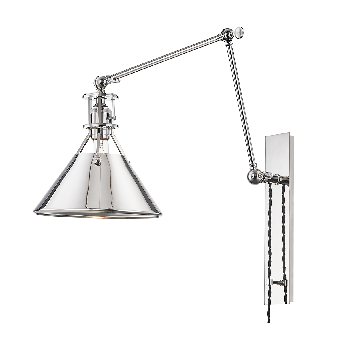 Metal No. 2 Plug-in Sconce with Polished Nickel Finish