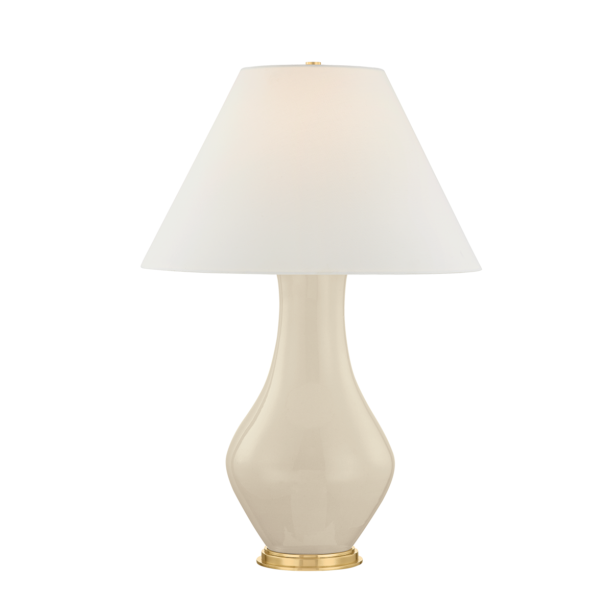Hanslope Table Lamp with AGED BRASS/CERAMIC FRENCH MUSLIN Finish