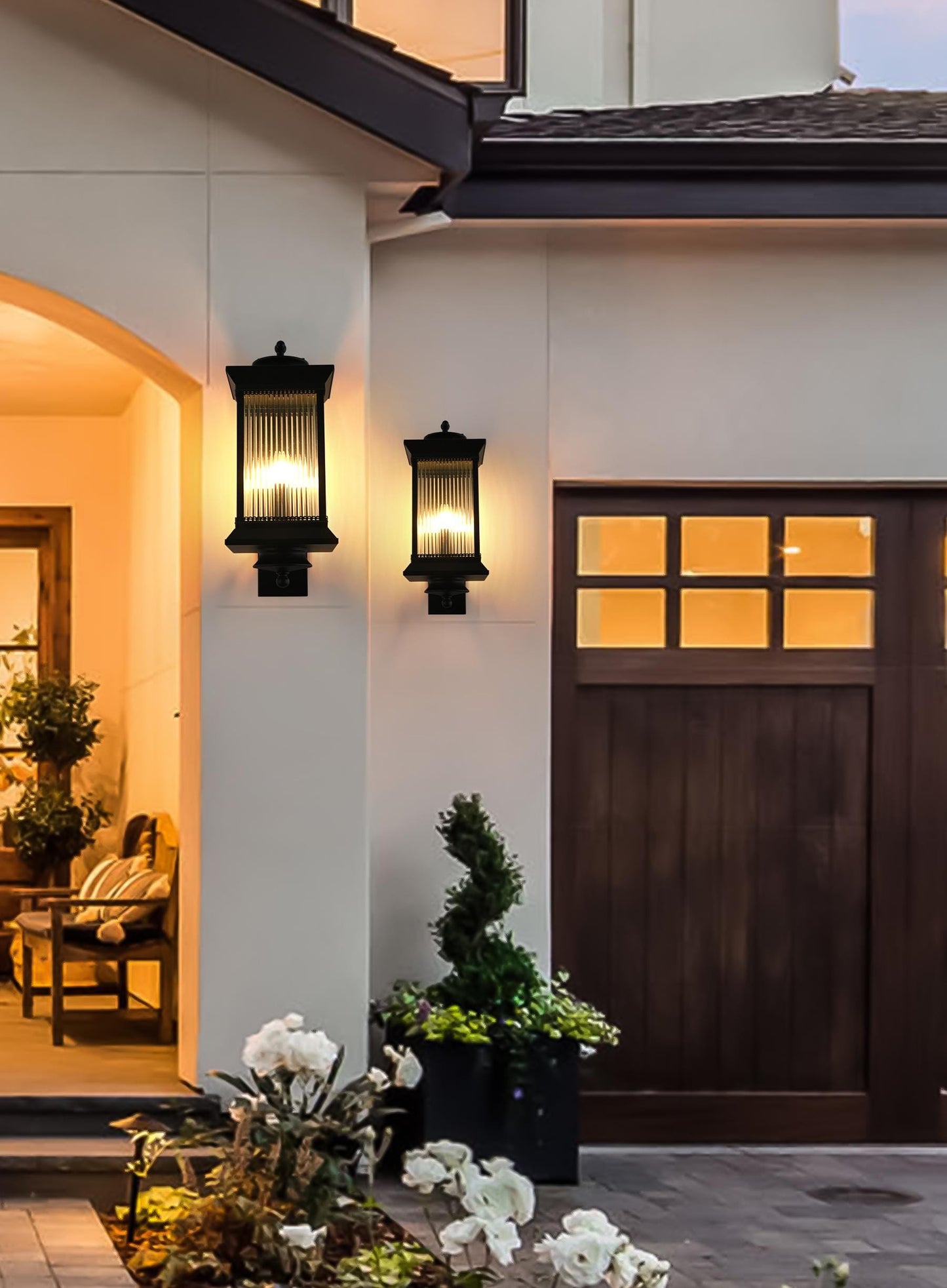 Collins 12 inch Outdoor Wall sconce in Black