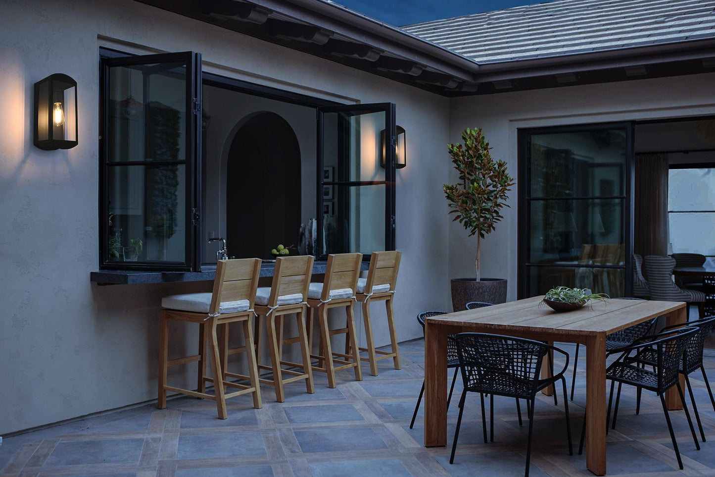 Miles 6 inch Outdoor Wall Sconce in Black