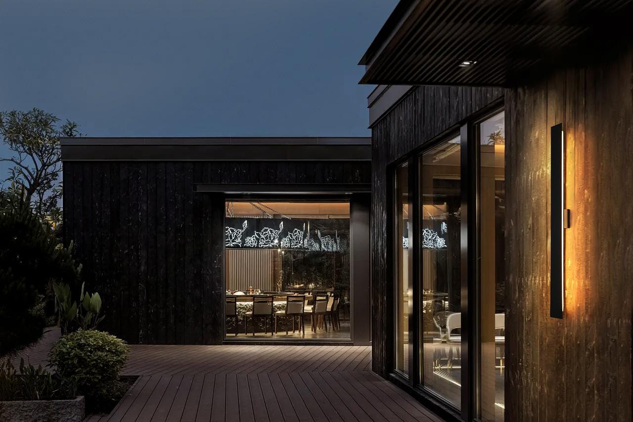 Waylen 4.5 x 48 inch Outdoor Wall Sconce in Black