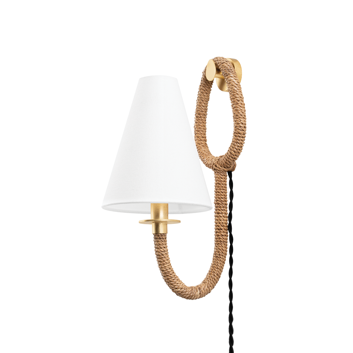 DEAVER Plug-in Sconce with Vintage Gold Leaf Finish
