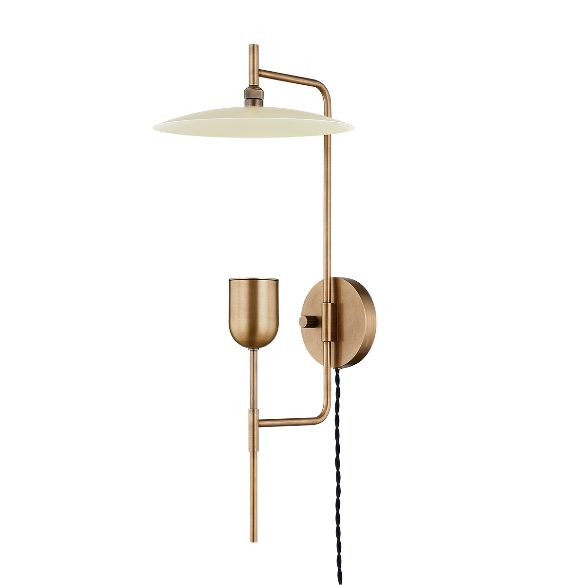 MANTI Plug-in Sconce with PATINA BRASS AND SOFT SAND Finish