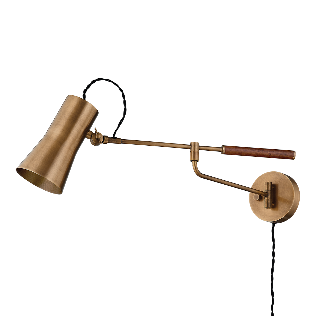 NOVEL Plug-in Sconce with PATINA BRASS Finish