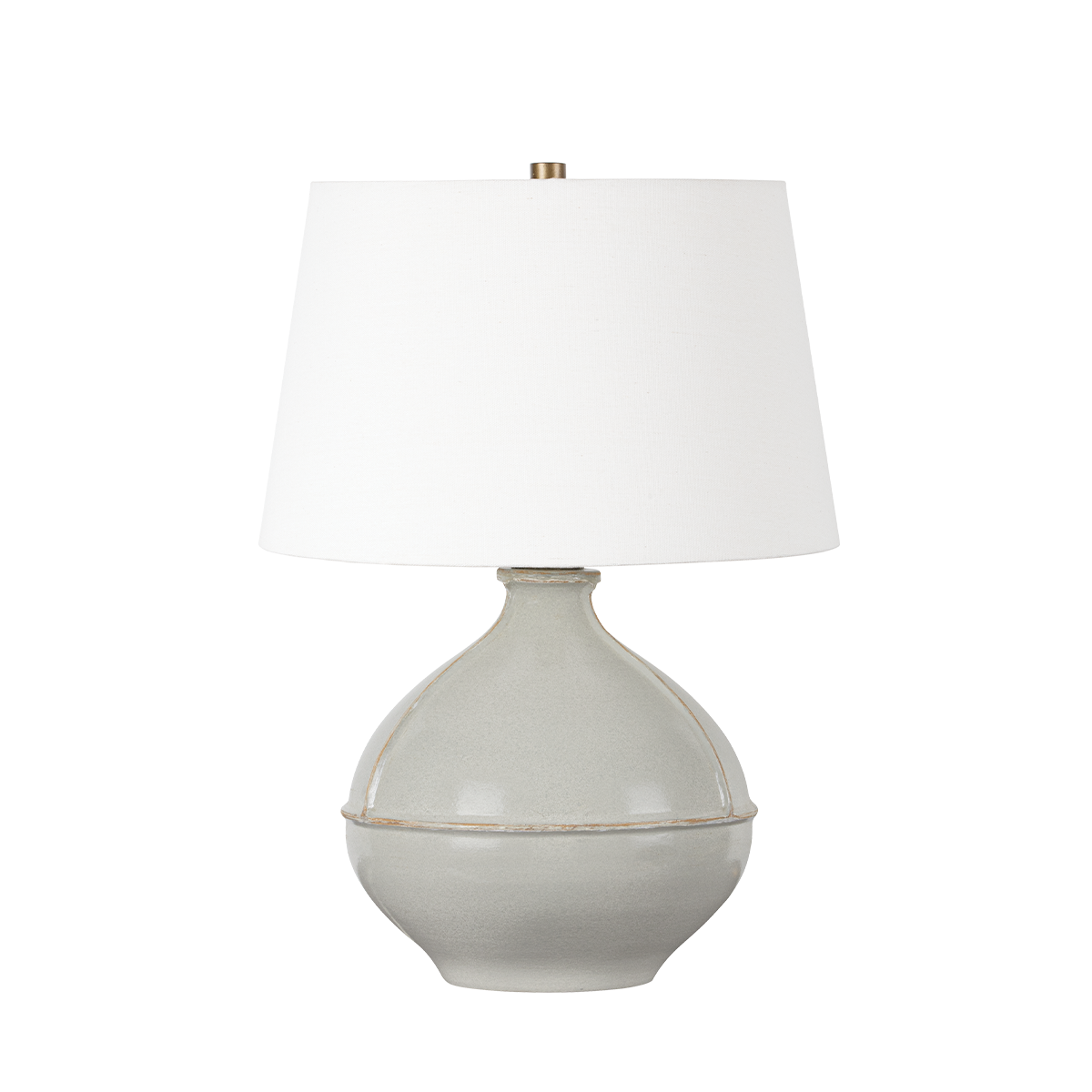 SALVAGE Table Lamp with PATINA BRASS AND CERAMIC PALE SAGE Finish