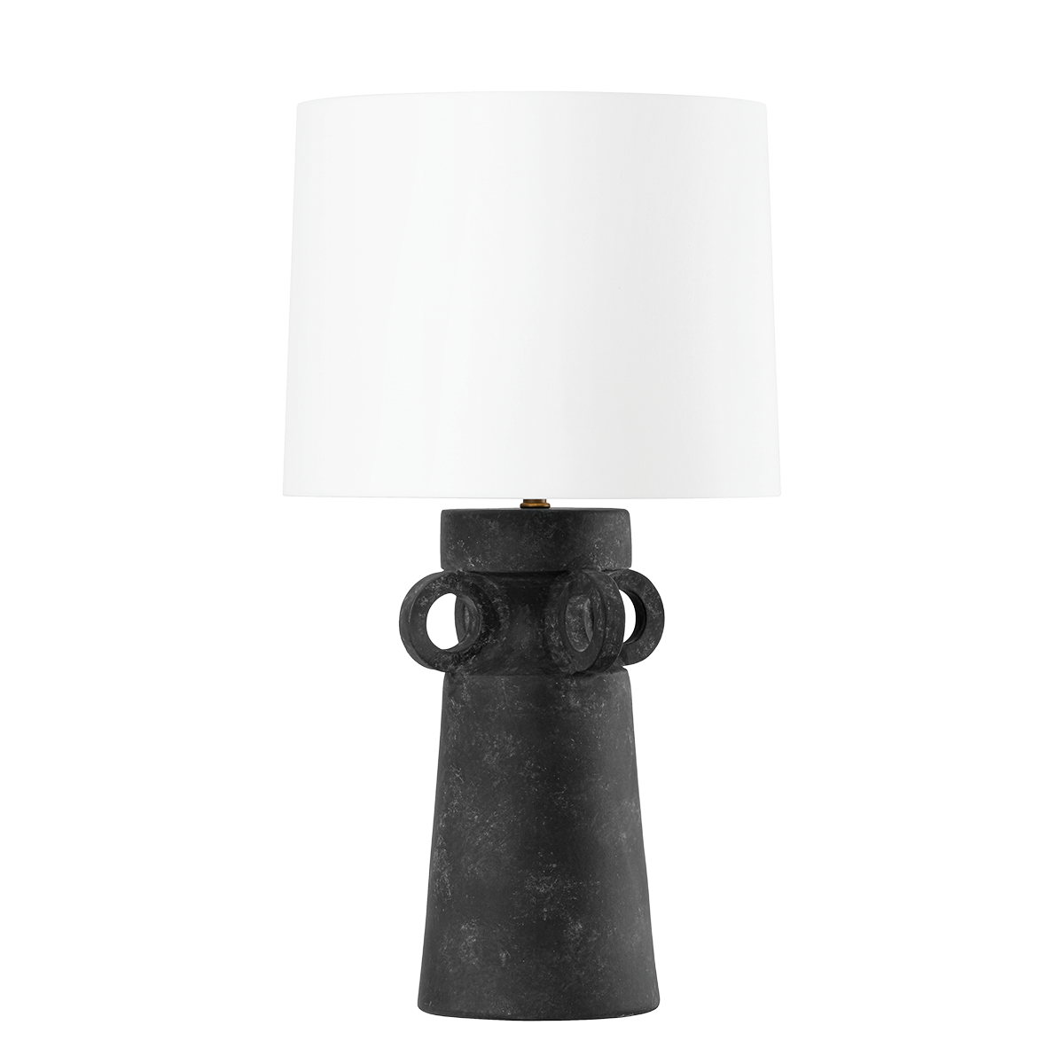 SANTA CRUZ Table Lamp with PATINA BRASS AND CERAMIC ARTIFACT BLACK Finish