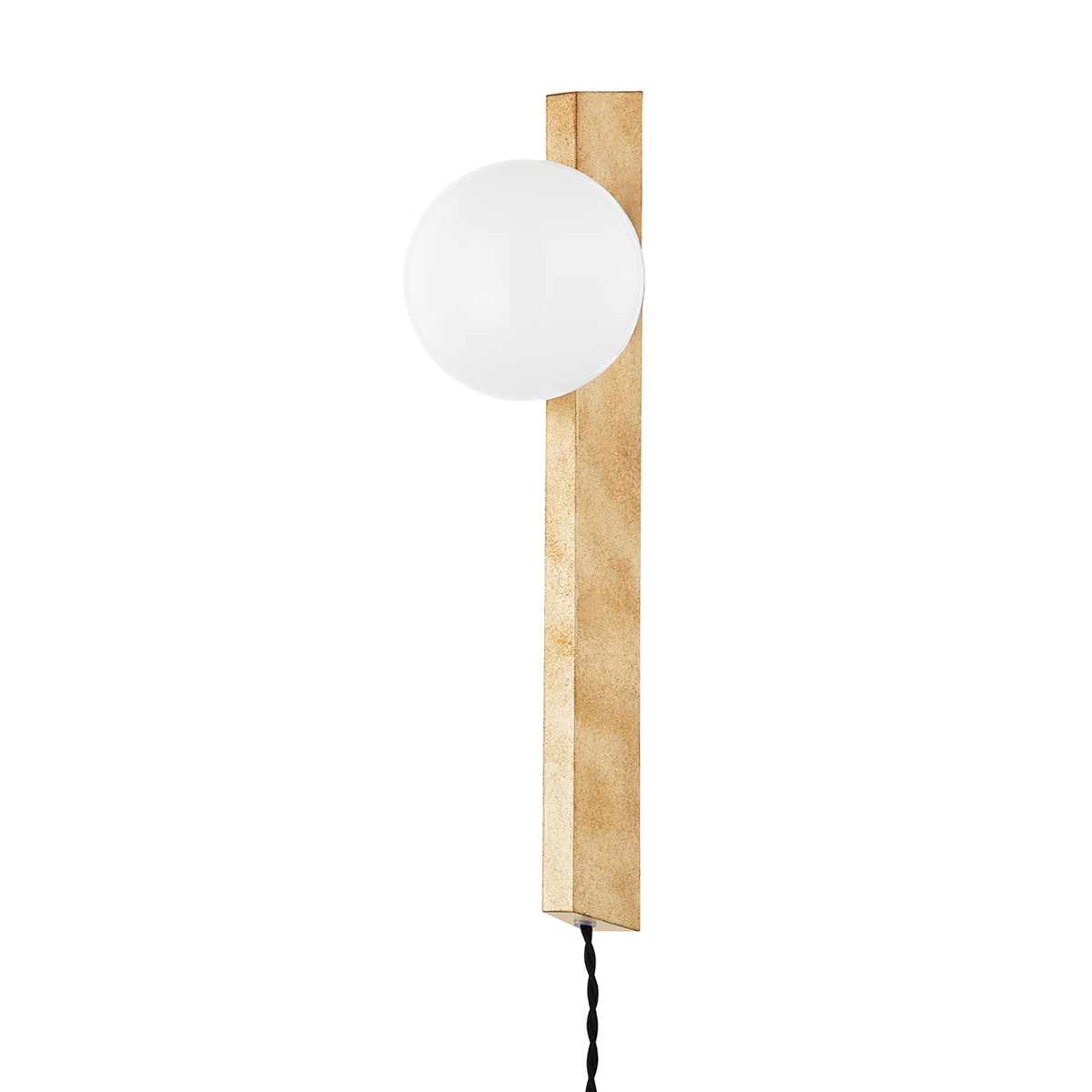 BRISBANE Plug-in Sconce with VINTAGE GOLD LEAF Finish