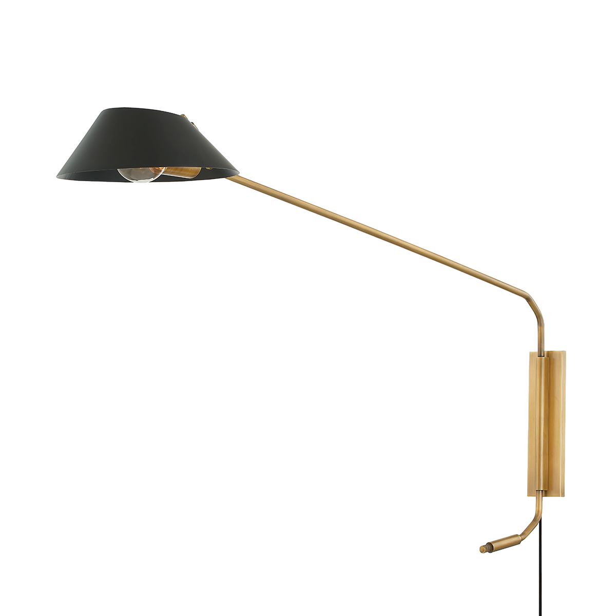Sacramento Plug-in Sconce with PATINA BRASS/SOFT BLACK Finish