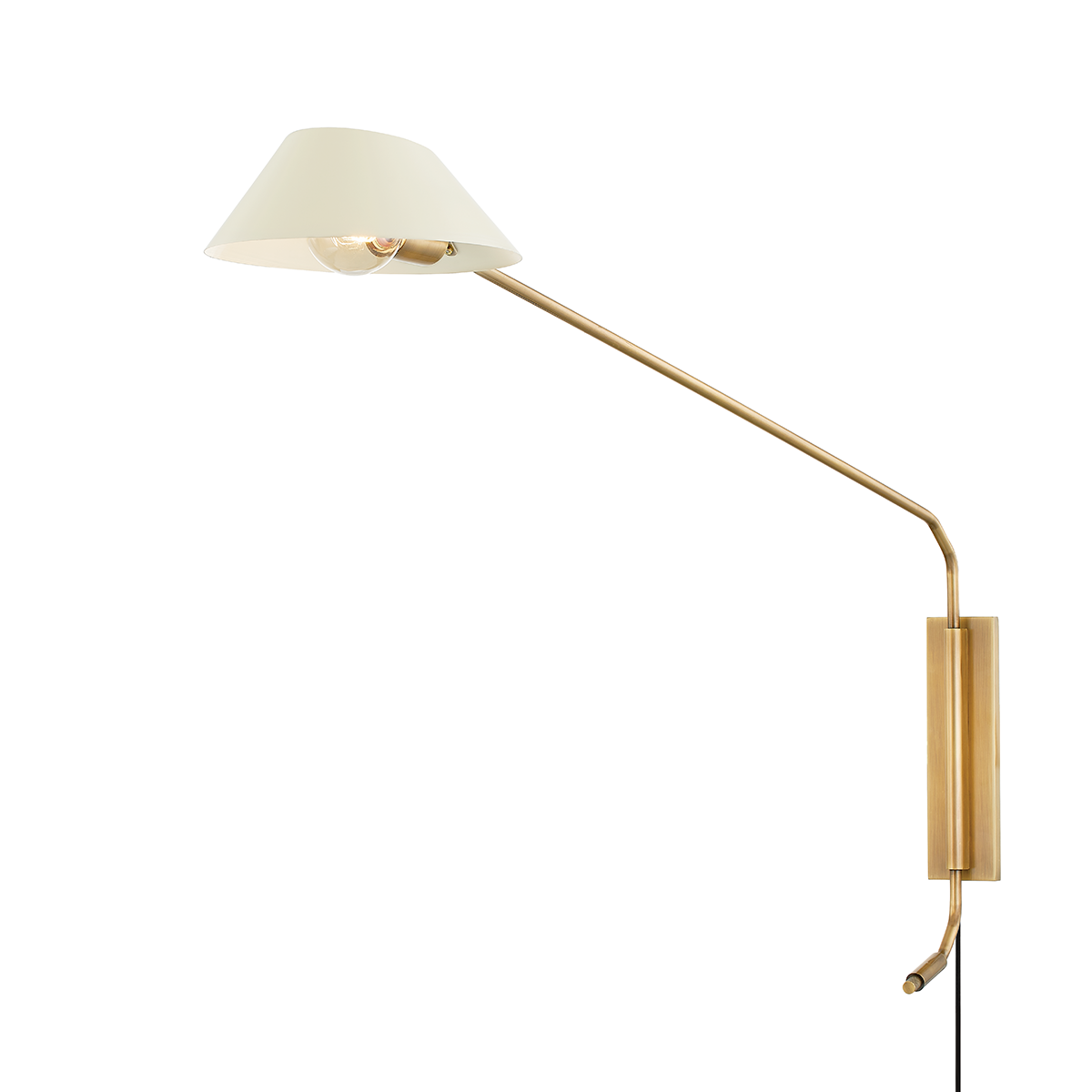 Sacramento Plug-in Sconce with PATINA BRASS AND SOFT SAND Finish