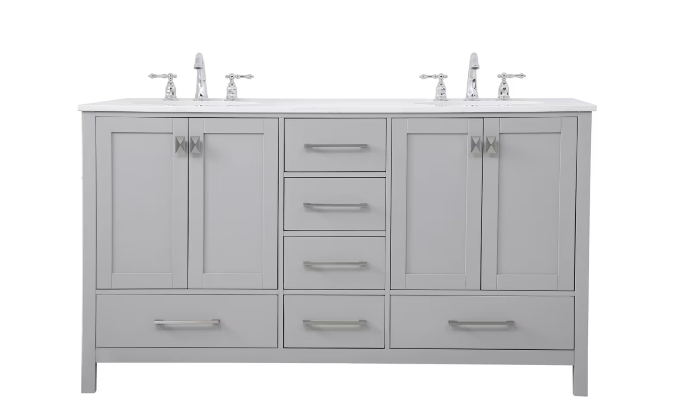 60 inch Double Vanity in Grey